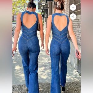 REVICE DENIM JUMPSUIT Medium NWT Vday!